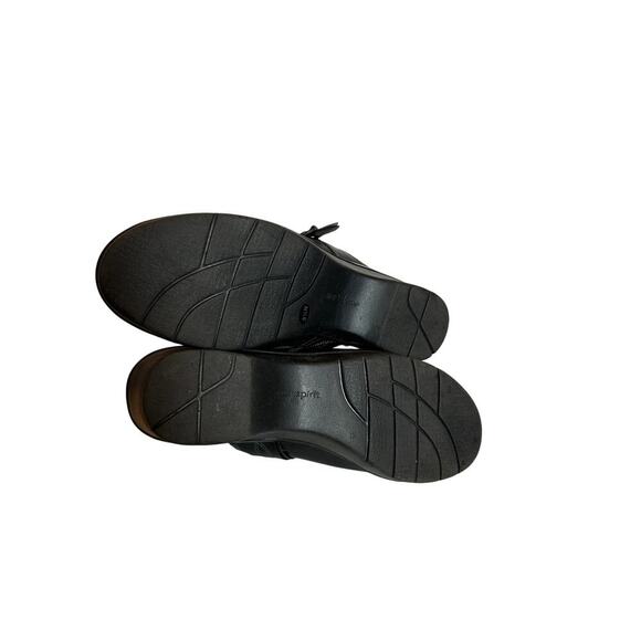 Easy Spirit Size 9.5 Black Leather Slip On Buckle y2k Closed Toe Clog Mules Work - Picture 10 of 11